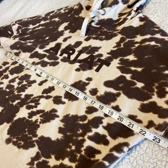 Ariat Women's Real Pony Printed Hooded Brown/White Cropped Size Small - Picture 10 of 11